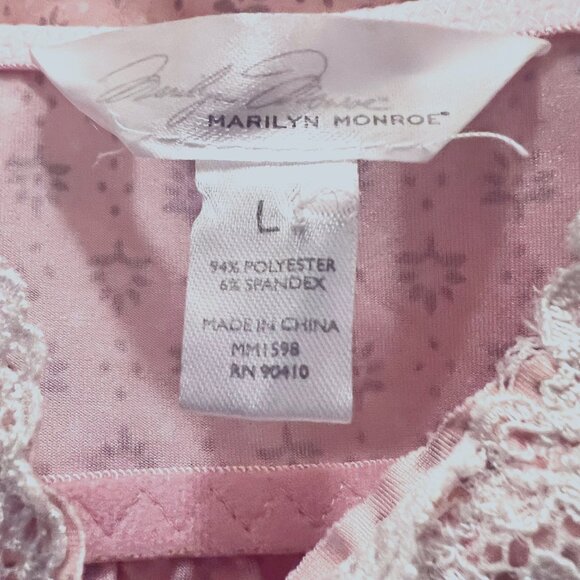 Merilyn Monroe 2 Piece Micro Short Set-Sleepwear-Intimates-Pink-Sz. Large-Lace - Picture 6 of 15